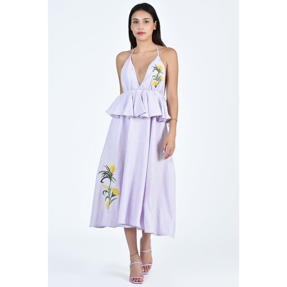 FANM MON Lilac Sherry Dress Size L NWT Retail $309 Tuckernuck